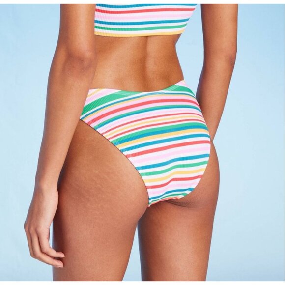 Wild Fable - Women's Ribbed Low-Rise High Leg Cheeky Bikini Bottom - XS(0-2) - Picture 2 of 14